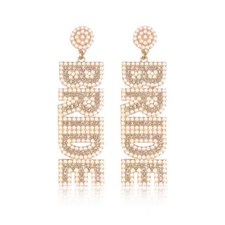 GroomBrideGifts Bride Earrings - Bride Gifts for Bachelorette Outfit Accessories - Dangle Earrings for Bride