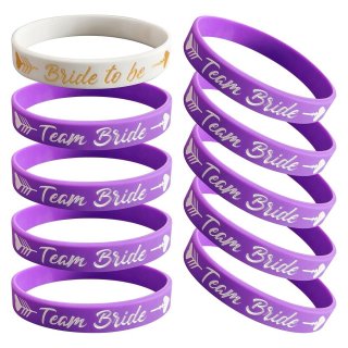 GroomBrideGifts 10 Pack Bracelet Silicone Wristband Bridesmaid Gifts Bachelorette Party Favors Decorations For Women